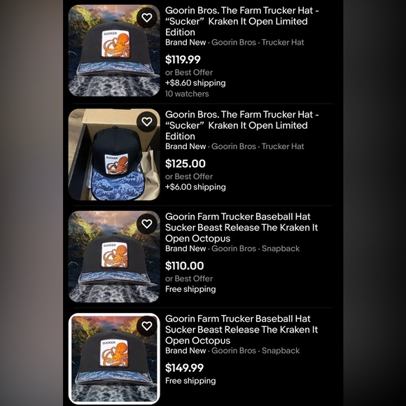 NIB Limited Edition Goorin Brothers “Kraken It Open” Octopus Trucker Hat - Picture 6 of 6